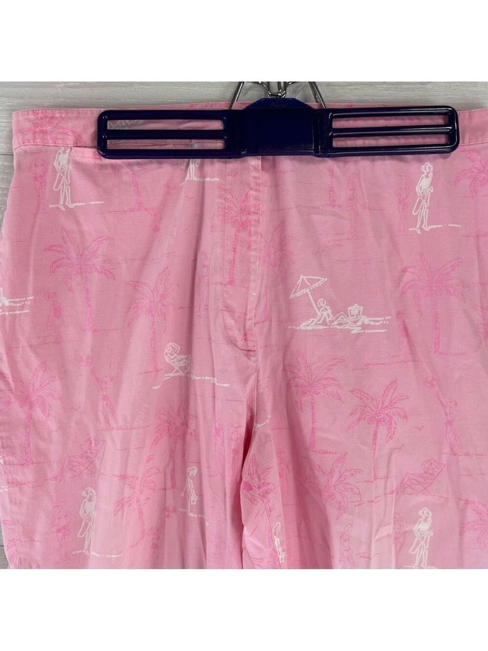 Vintage Lilly Pulitzer Sunbathing Lady Pink High Waist Capri Pants